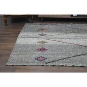 1970s Vintage Turkish Oushak Handmade Wool Cotton Gray Area Rug 200x316