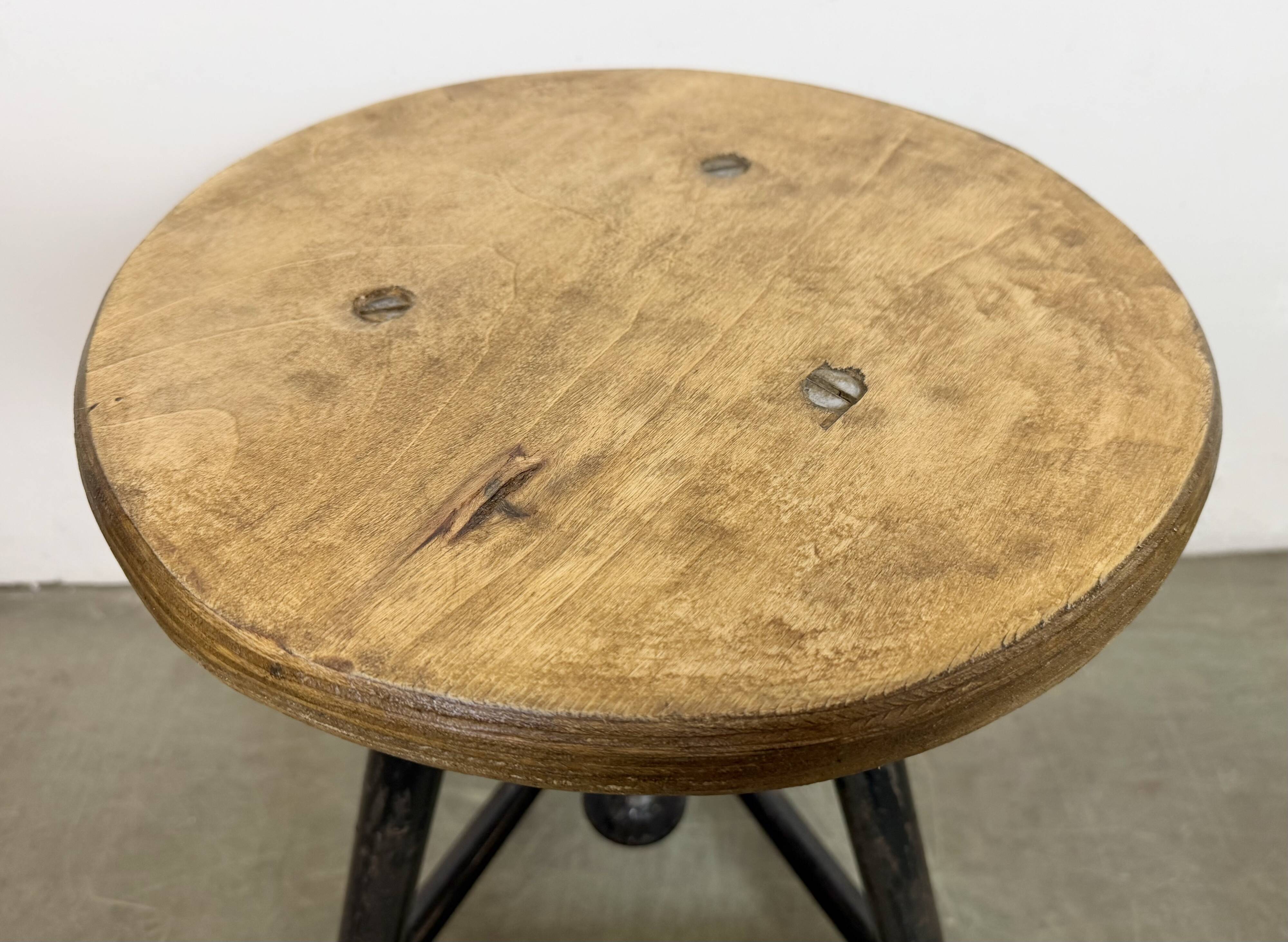 Black Industrial Workshop Swivel Stool, 1960s