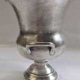 Old champagne bucket with vintage silver metal cooler Medici