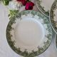 Lot de 5 assiettes plates anciennes en terre de fer modèle Estival de la manufacture française de Saint Amand
