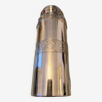 Thermos protected baby bottle silver metal birth gift