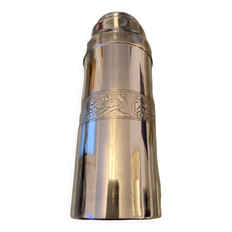 Thermos protected baby bottle silver metal birth gift