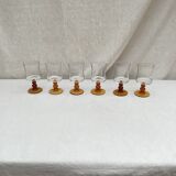 Lot de six verres à pied estampillé France dimension : hauteur -12cm- diamètre 6cm-