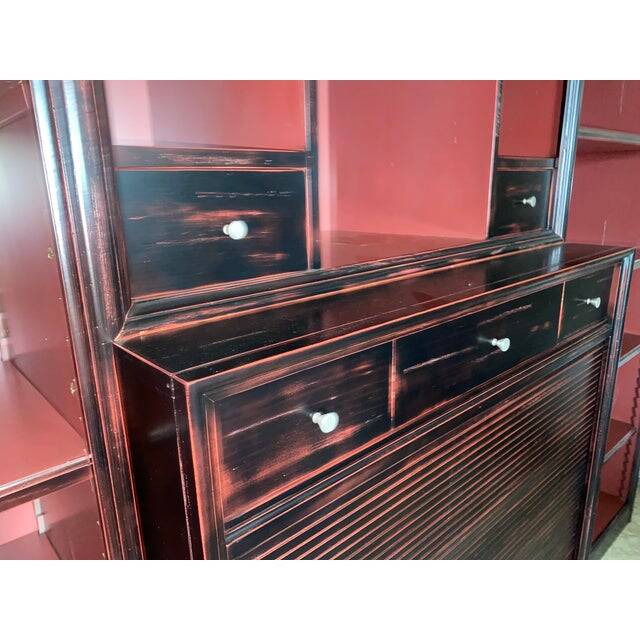 1980s classic bookcase of high italian craftsmanship from the 80s with tv shelf or bar