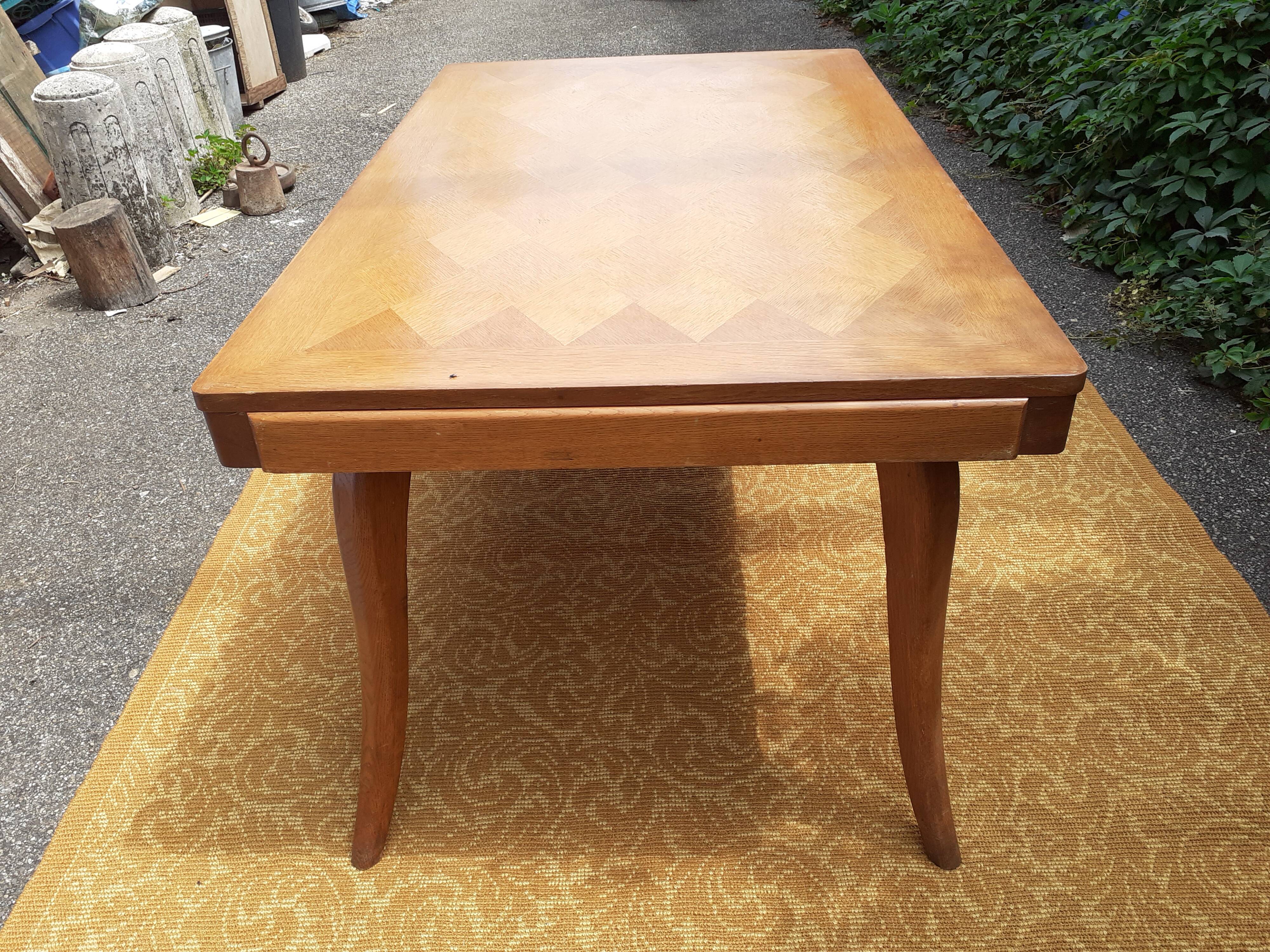 Table de salle à manger vintage 50/60 en chêne massif
