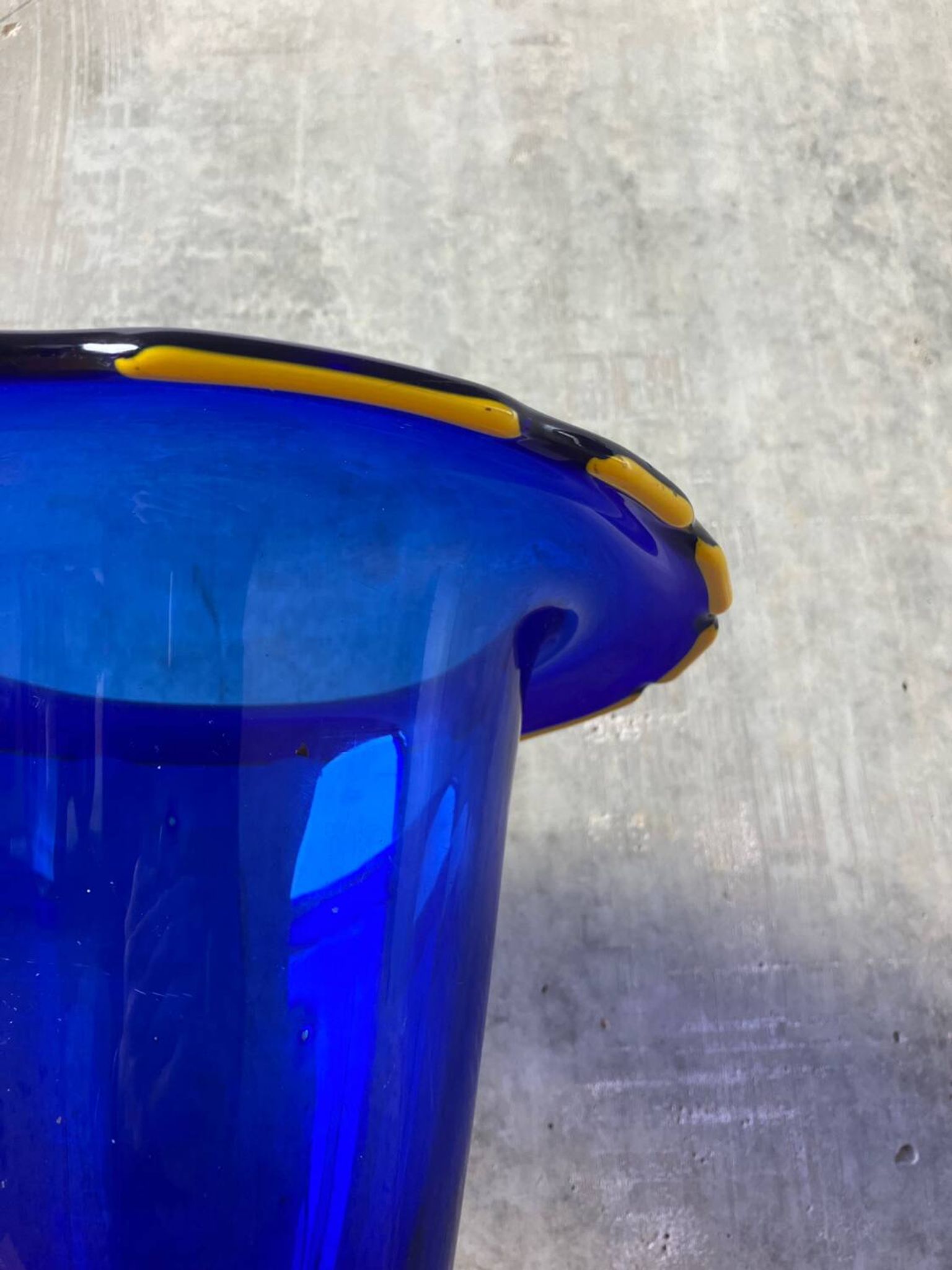 Large blue Murano glass vase 1960s