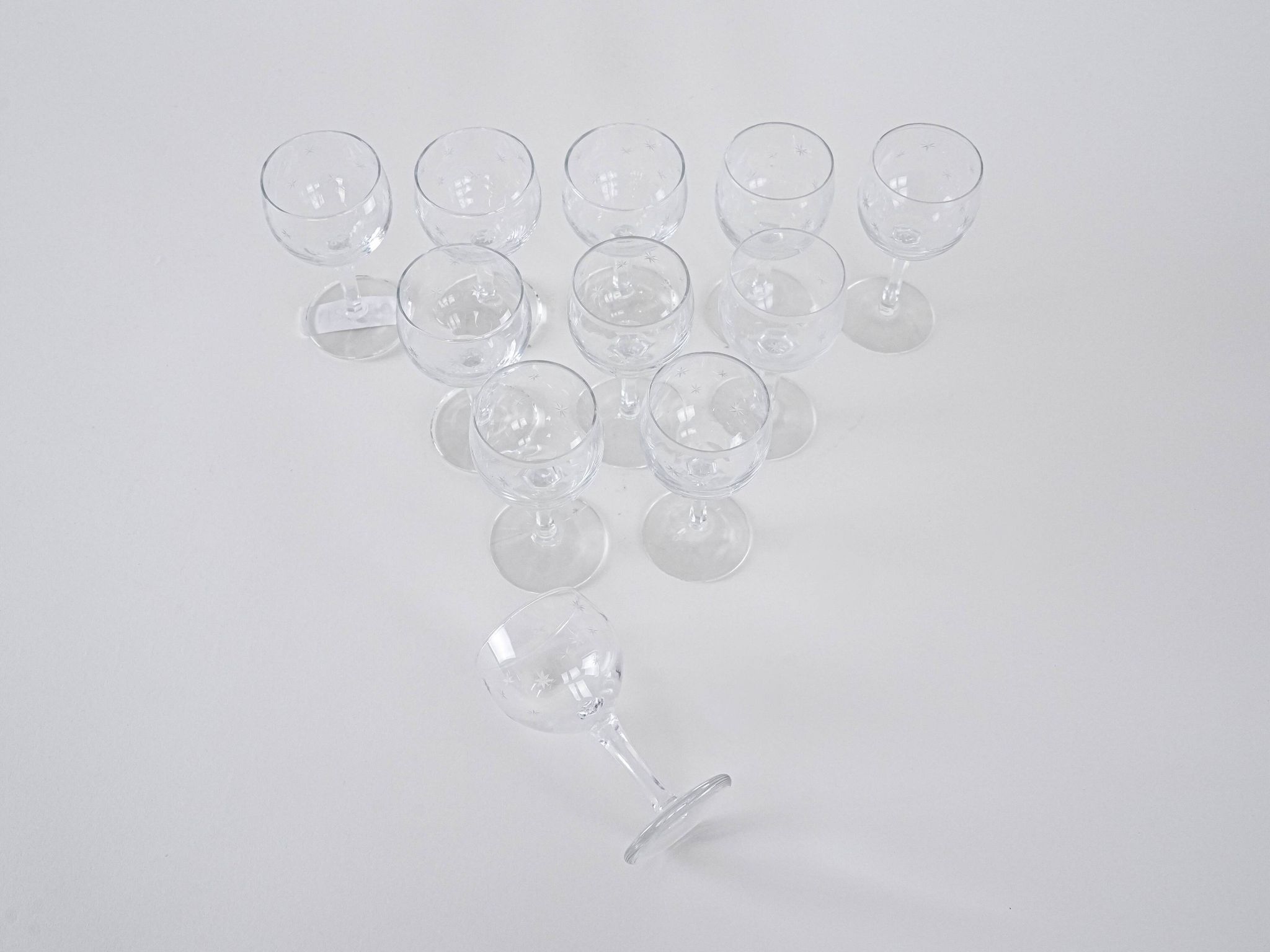 11 verres à vin danois, années 1970