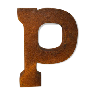 Industrial letter in iron "p"