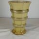 Vintage smoked amber glass vase with chrome bands – 1970s design