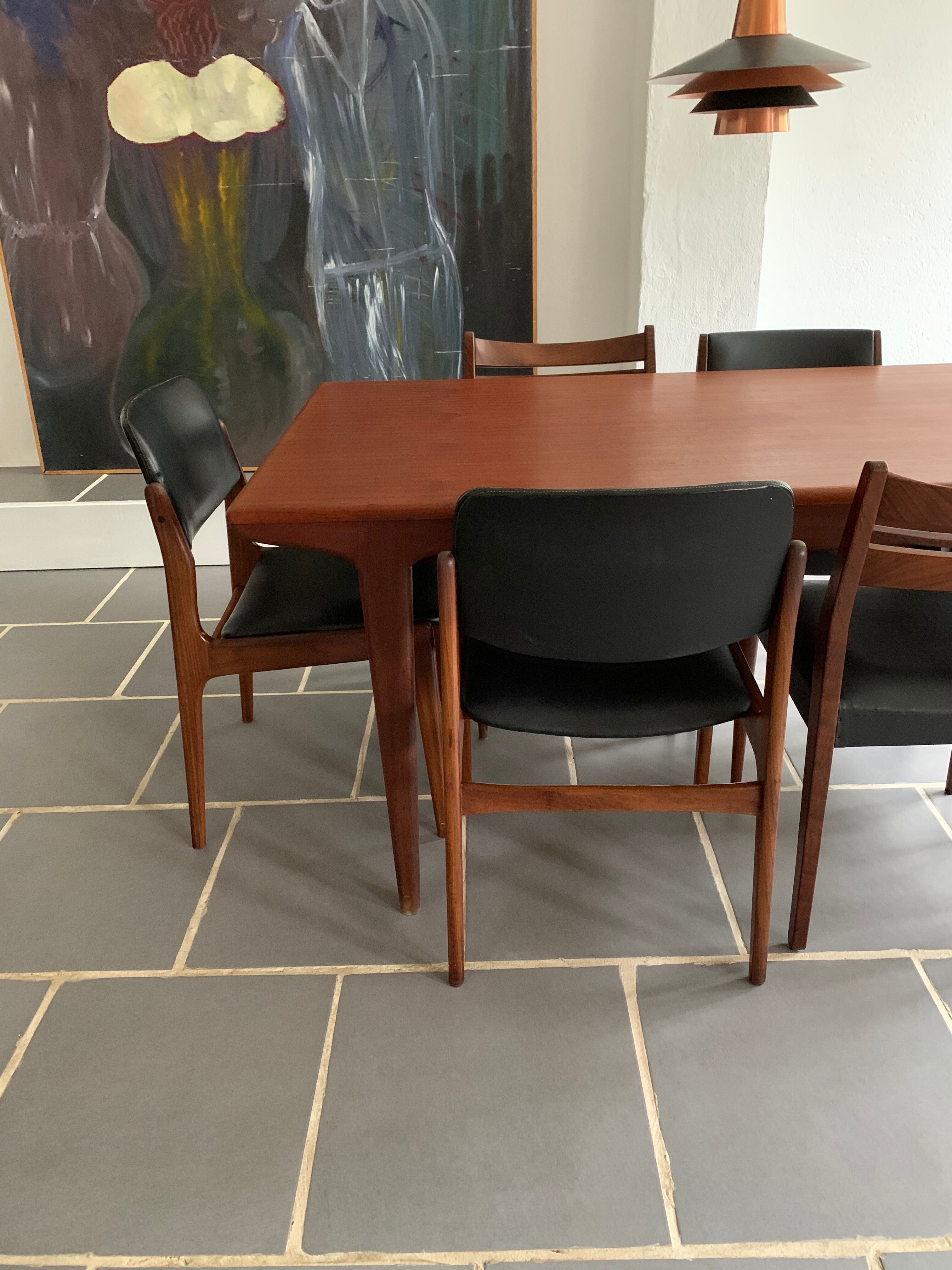 6 vintage mismatched Scandinavian teak chairs