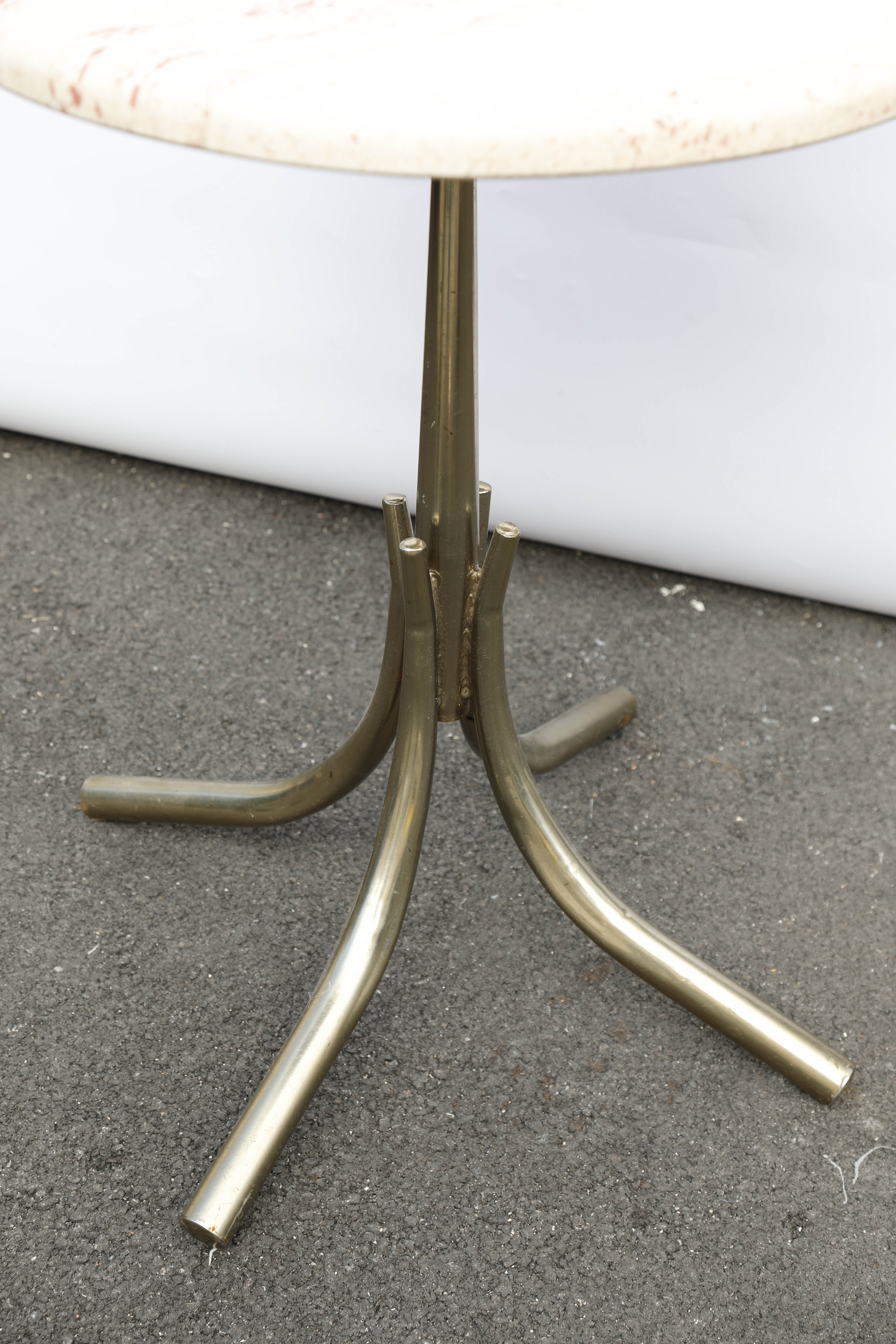 Marbled pink granite bistro table