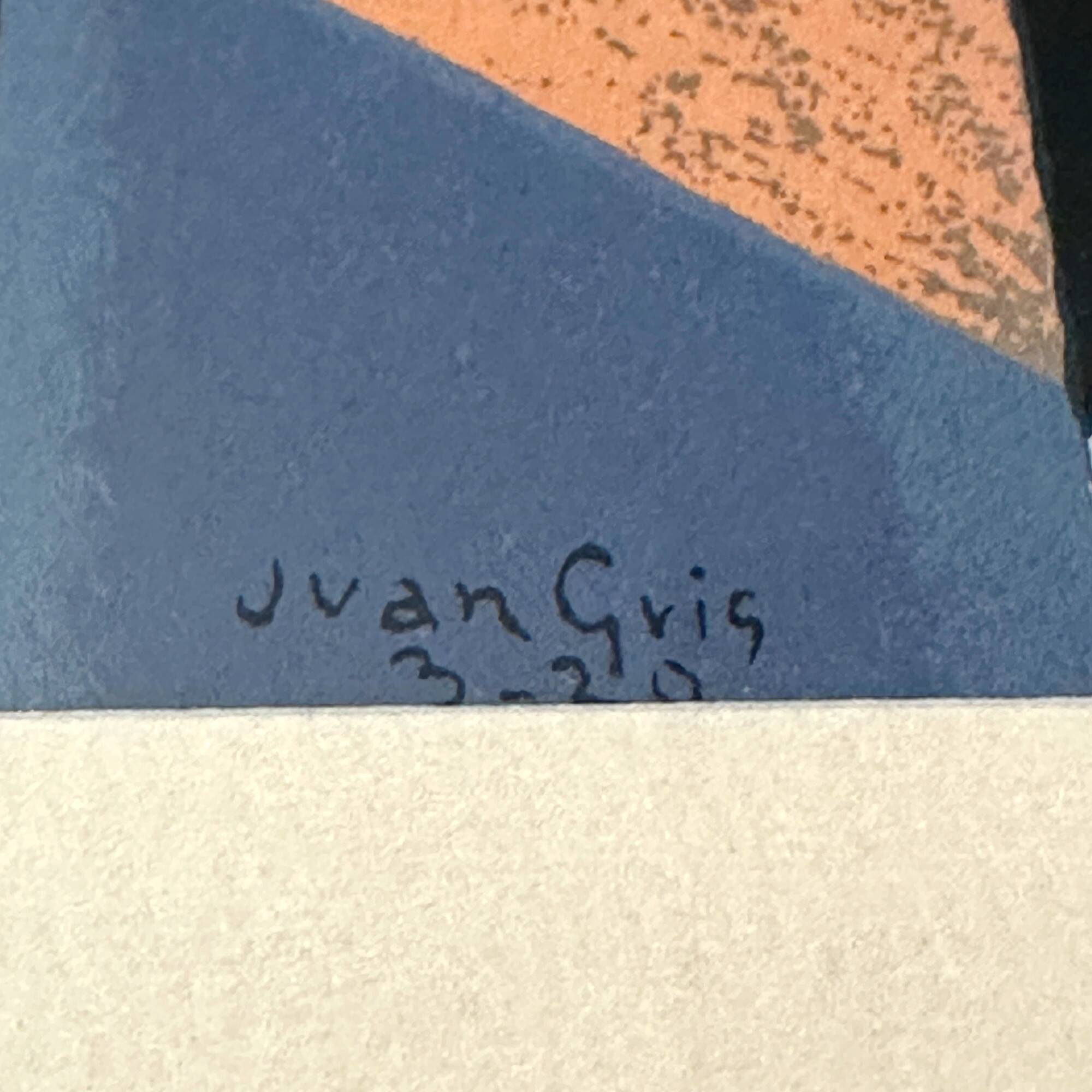 Juan Gris "Bowl of fruit and newspaper, signature of the author Offset lithograph