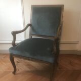 Vintage blue Regency style armchair