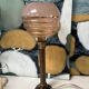Lampe de chevet laiton et opaline