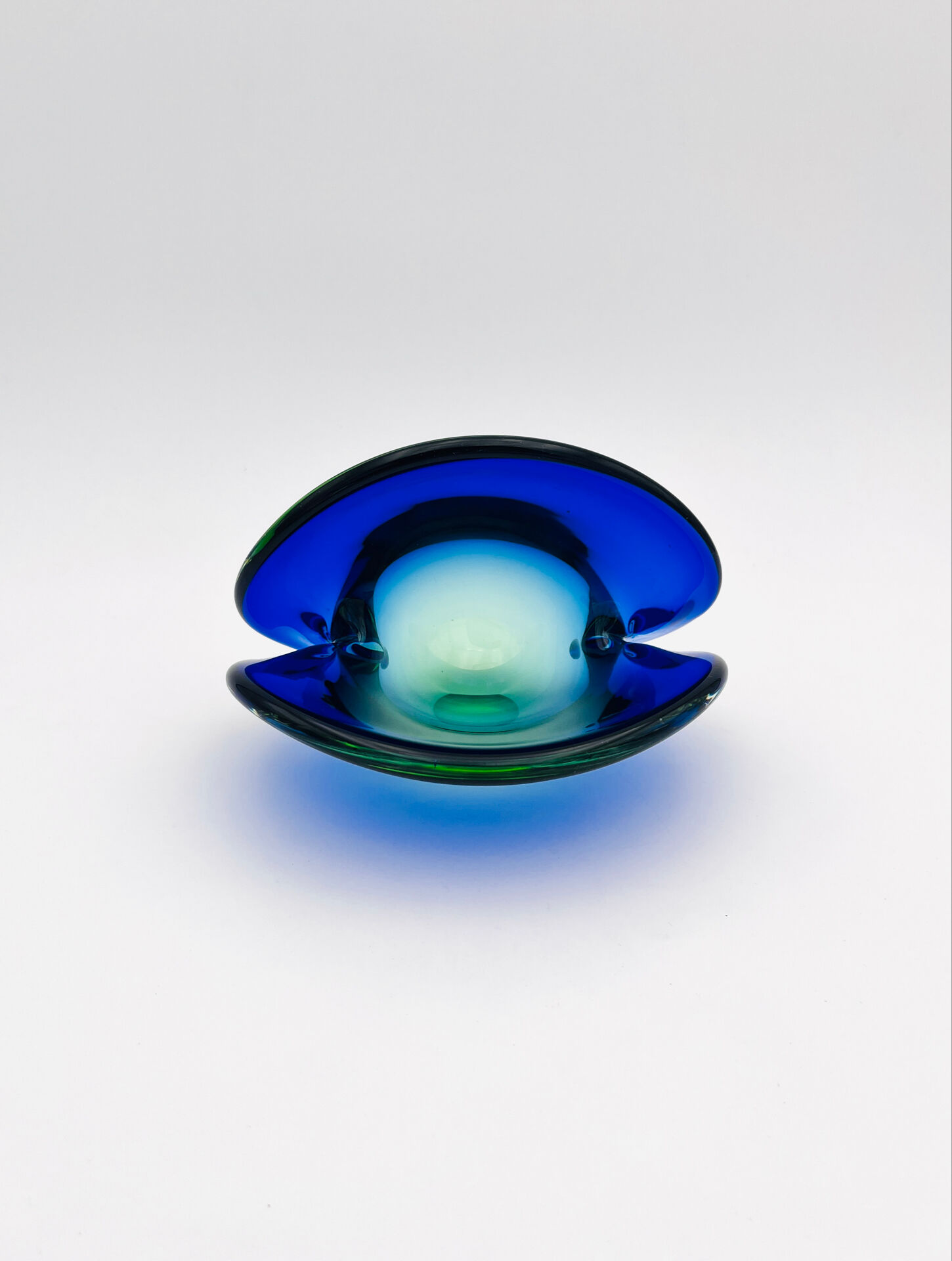 Murano Ashtray Flavio Poli Sommerso Blue Green Design 50s
