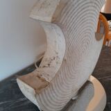 Brutalist lamp in Gard stone and chrome 1970