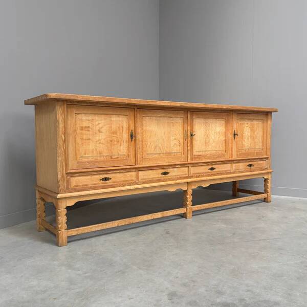 Solid oak sideboard by Henny Kjaernulf, 1960s