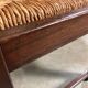 6 wooden vintage chairs dark wood rush