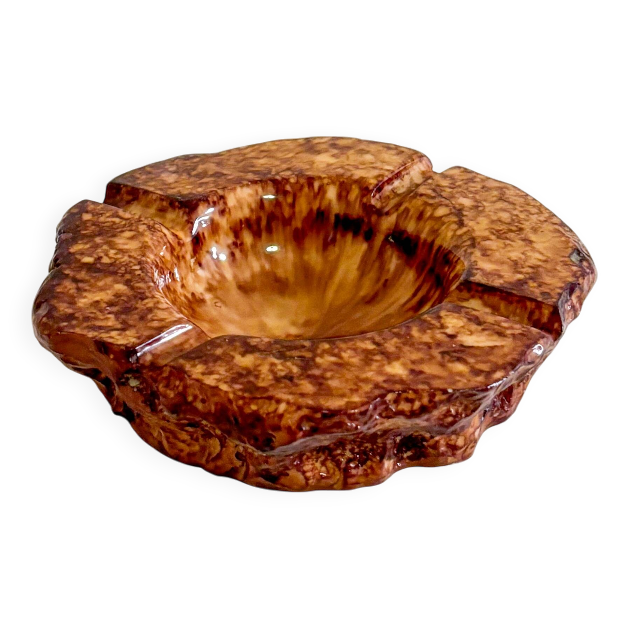 Cendrier en albâtre marron, 1960