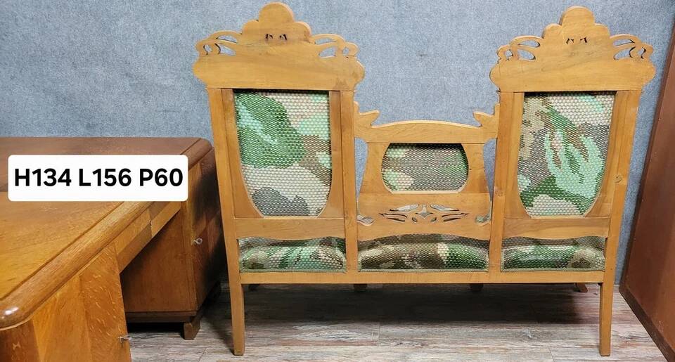 In the spirit of Alfonce Mucha's forms: Art Nouveau period bench