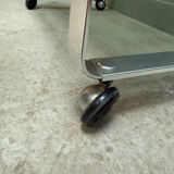 Vintage 70s serving cart in chromed metal and smoked glass