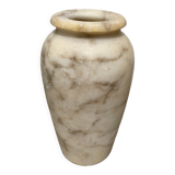 Onyx vase veins white marble beige art deco