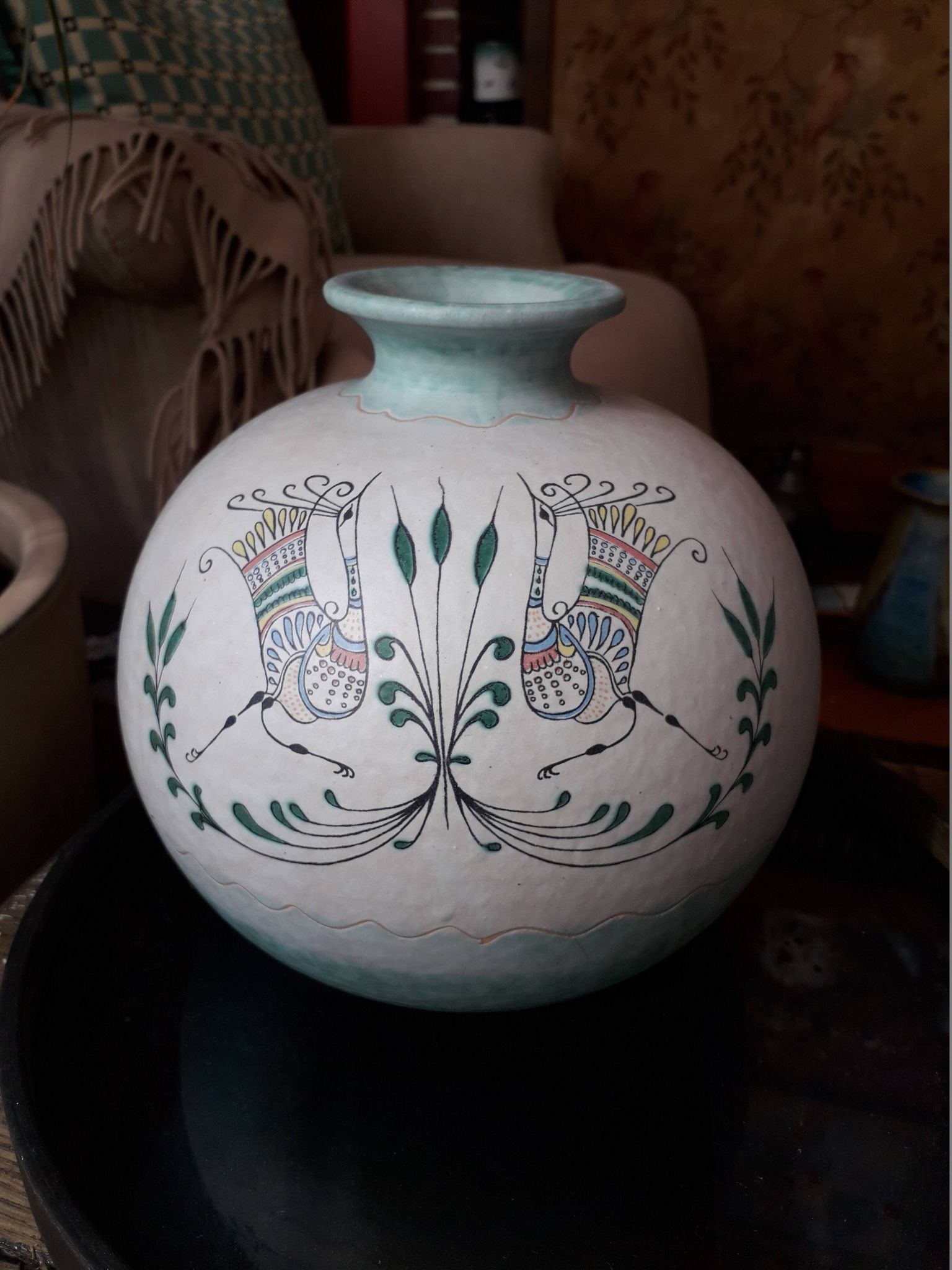 Vase rond en céramique italienne