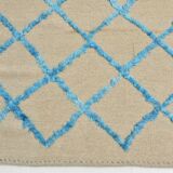 6x9 Beige & Blue Handmade Moroccan Rug, 185x282Cm SK 7339