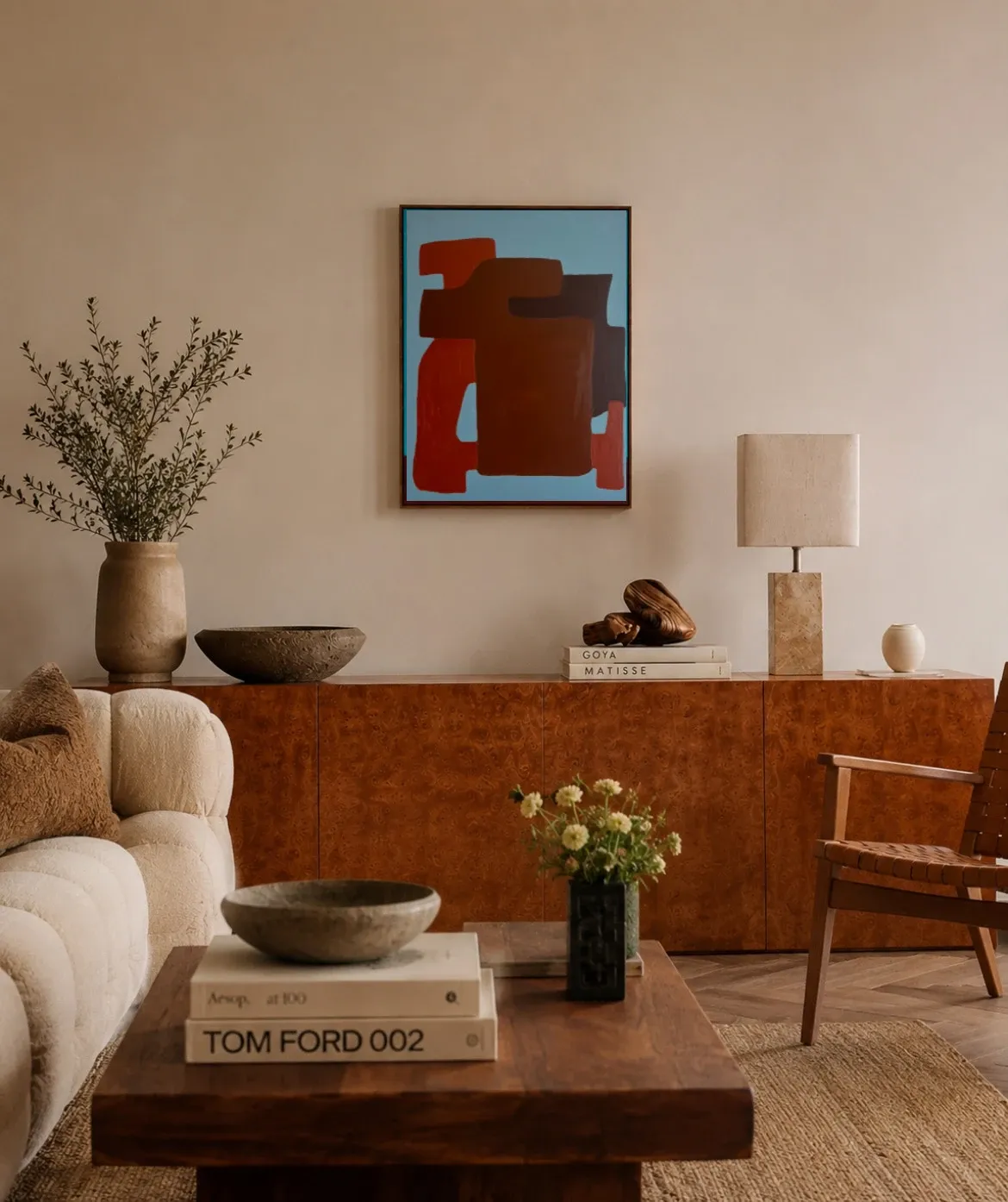 Abstract painting "quiet structure" 55x45cm by Bodasca