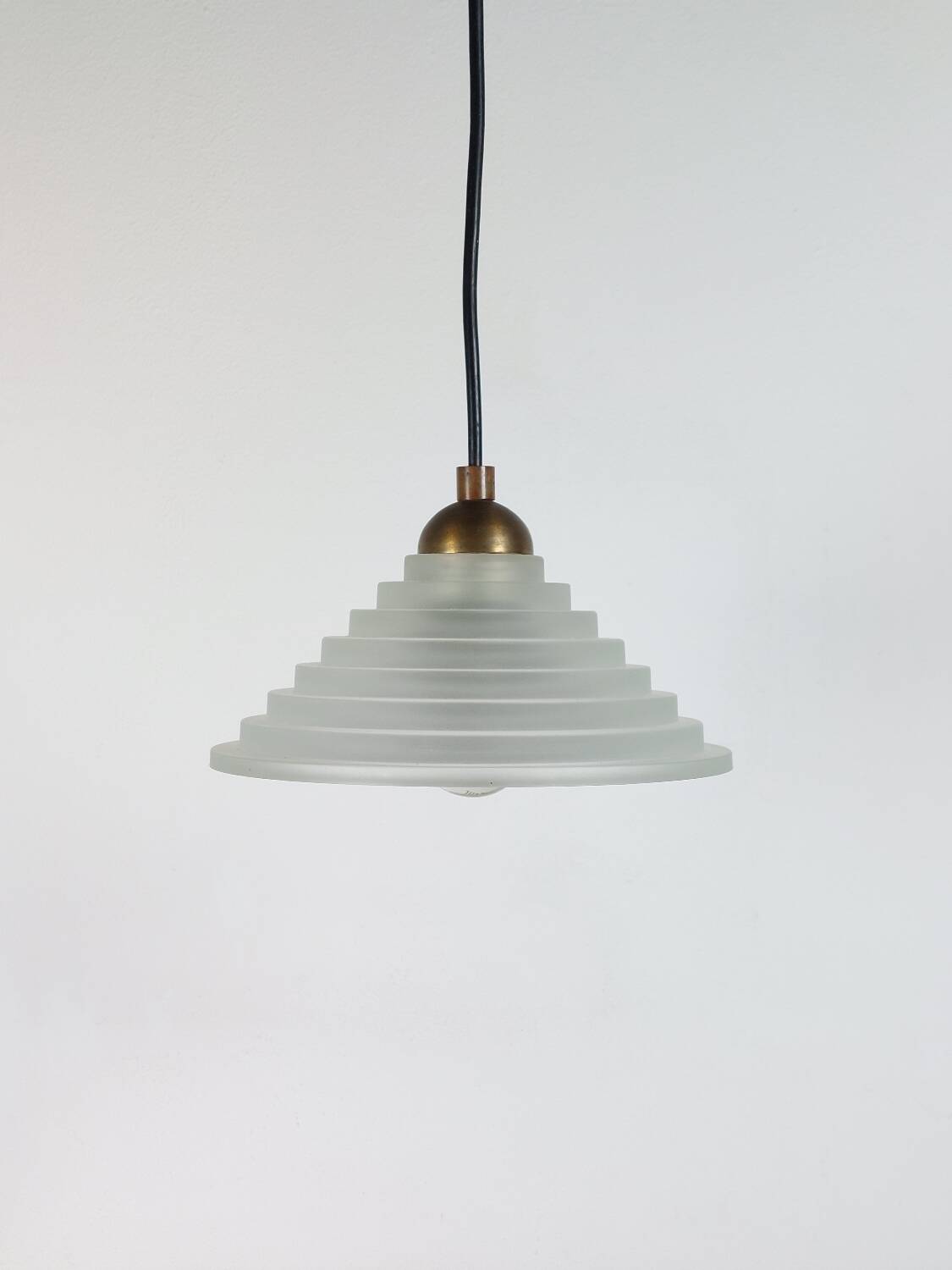 Vintage Art Deco Revival Pendant light glass brass