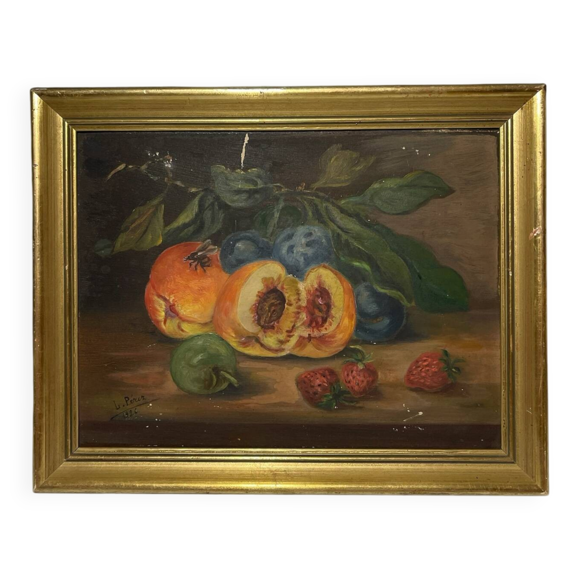Ancient painting made by hand.