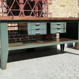 Workbench metal and mahogany 1960