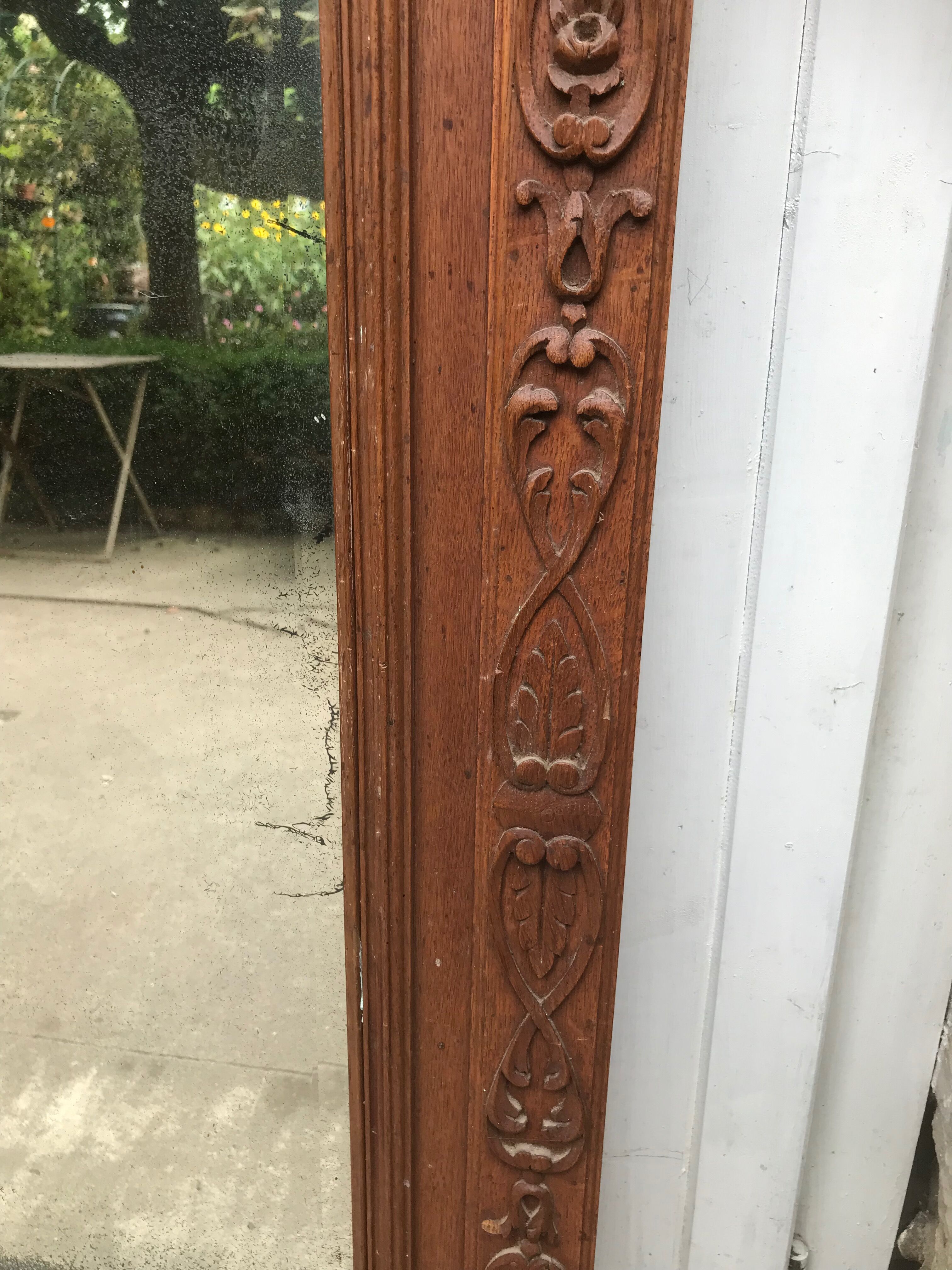 Carved wooden fireplace mirror 132 x 99