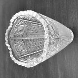 Bohemian carved crystal vase
