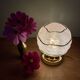 Vintage art deco globe table lamp in pink and gold Clichy glass