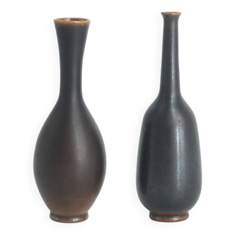 Petits Vases de Collection Mid-Century Scandinaves Modernes en Grès Wengé par John Andersson, Set de 2