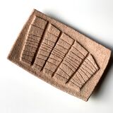 Empty ceramic pocket, abstract relief decoration, 70s