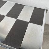 70s chrome and slate coffee table