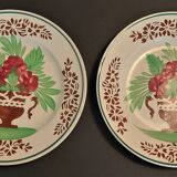 Assiettes plates Sarreguemines fin XIXème série de deux