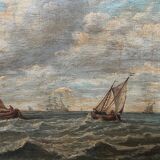 "Seascape". Oil on wood panel.