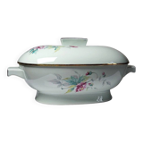 Soupière style art déco décor floral porcelaine céladon vintage Limoges France