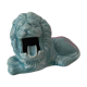 Ashtray vintage ceramic zoomorphic "lion" glaze light blue vintage of the 50s