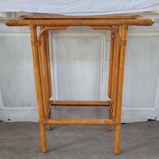 Rattan console and smoked glass Roche Bobois, from the 70s