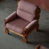 Danish Modern, a pair of pine and wool armchairs by Christian IV, 1970s.