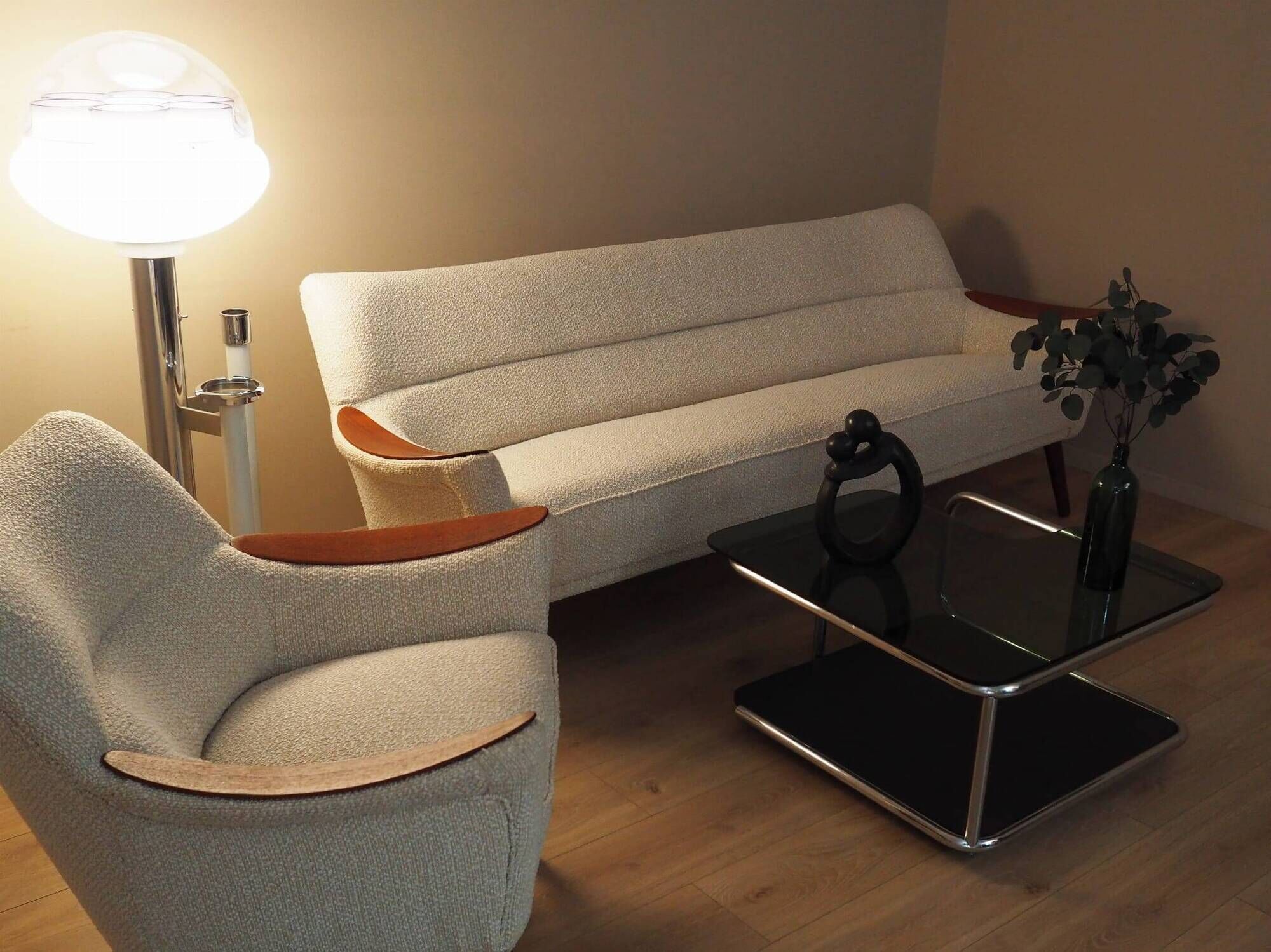 Beige living room set, Danish design, 1970s, production: Denmark