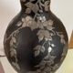 Vase vintage  en verre noir et étain