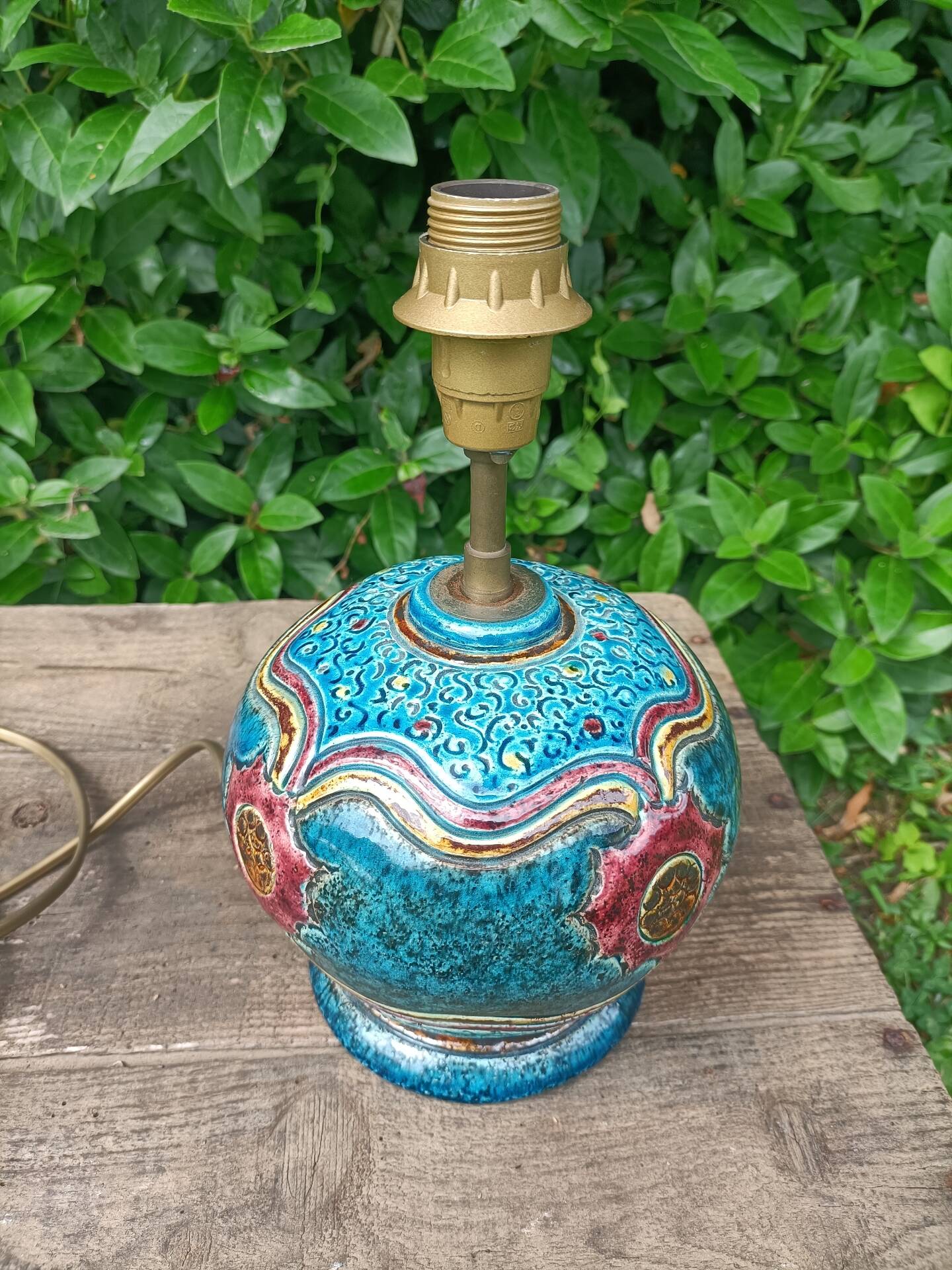 Retro signed ceramic lamp base 💐
