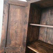 Massiv antik kolonial Schrank geschnitzt Holz Türen Gusseisen Gitter, Bali