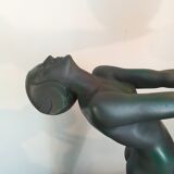 Max Le Verrier Large Art Deco lamp model "Lumina" 64 CM