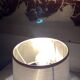 Metal lamp, 2m fabric cable, silver lampshade